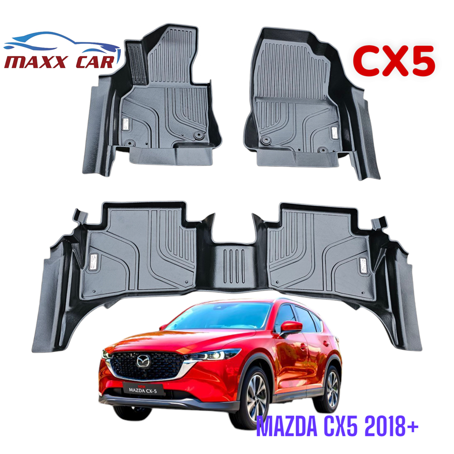 CX5-Thảm lót sàn MAXXCAR nhựa TPE NGUYÊN SINH đúc 5D cho xe MAZDA CX5 2018+ Tràn viền CAO CẤP