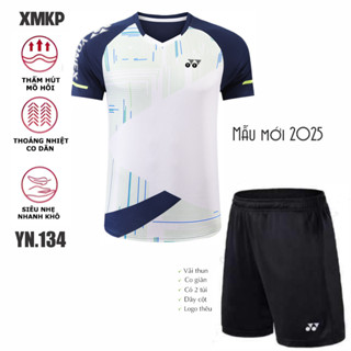 Áo Cầu lông, Pickleball, Bóng chuyền, Bóng bàn, Nam Nữ chơi thể thao co giãn, thấm hút, mẫu mới 2025 (YN134)