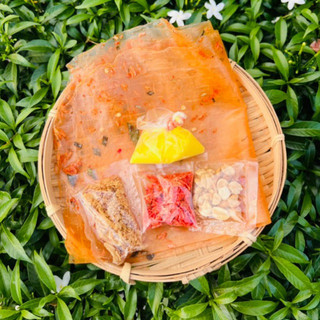  Combo 10 bịch bánh tráng đỏ bơ tứ vị bánh tráng dẻo tôm bơ béo ruốc sấy hành phi đậu phộng 