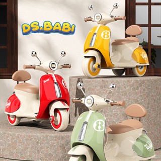 Xe vespa xe điện cho bé mẫu mới năm 2025 cho bé yêu đủ màu, kèm sạc_Ds.babi