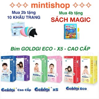 Bỉm quần/dán Goldgi+/X5/Eco Nhật Bản đủ size /S84/M66/M60/L48/L56/XL44