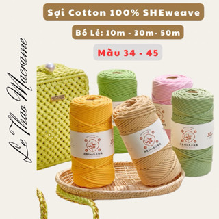 [Bó 10m] - Dây dệt Sheweave 100% cotton size 3mm thắt MACRAME, đan, móc handmade