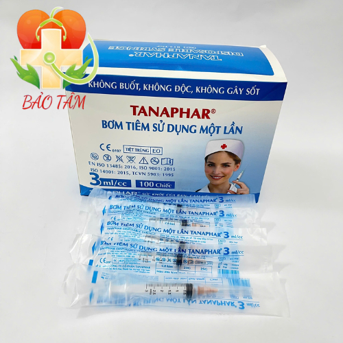 [Hộp 100 chiếc] Bơm tiêm 3ml sử dụng một lần, Hộp bơm kim tiêm 3ml ống chích sử dụng 1 lần tiệt trùn