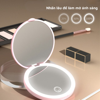  Gương Mini Cầm Tay Có Đèn LED – 3 Chế Độ Ánh Sáng – Gương Trang Điểm ULICOR 