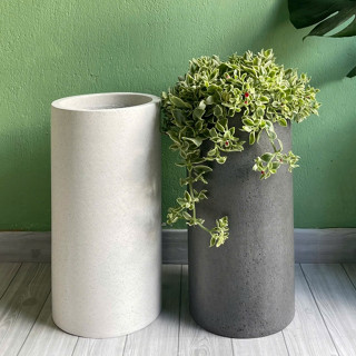 CHẬU XI MĂNG ĐÁ MÀI TRỤ TRÒN  3 MÀU SẮC