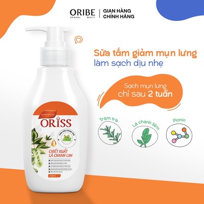 Sữa tắm Oriss khỏi mụn lưng giảm thâm mụn, viêm nang lông chai 300ml