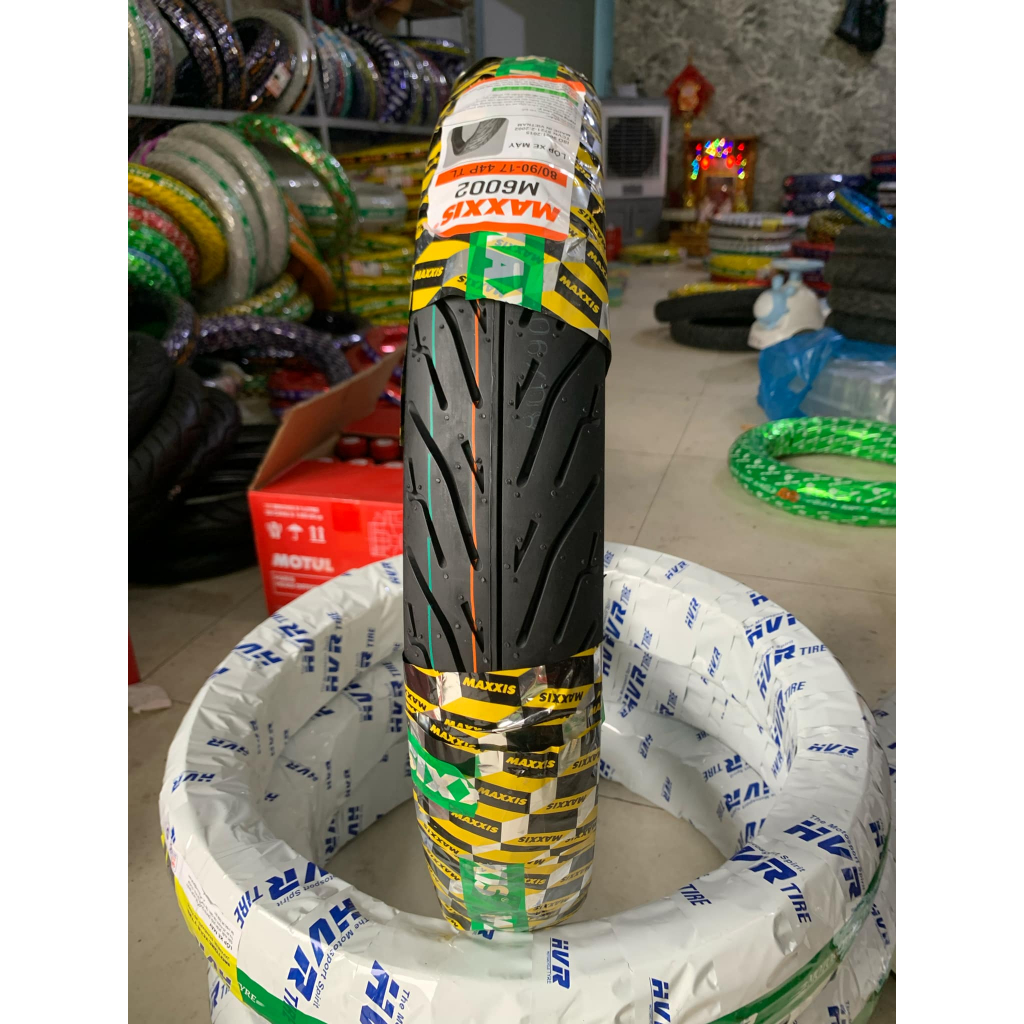 Vỏ lốp Maxxis 6002 size 80/90-17. Vỏ không ruột lắp cho xe số, côn tay