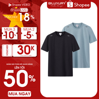 Áo Thun Recycle 8APKT001 Biluxury Form Slimfit Ngắn Tay, Áo Phông Mềm Mại Kháng Khuẩn