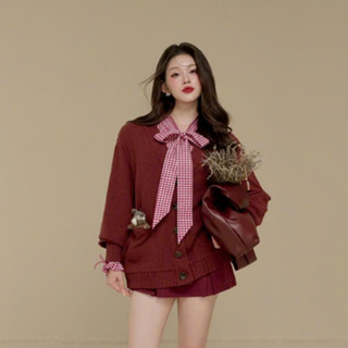 [COLIN CLOTHING] Áo khoác len Cadigan nữ tay dài có túi (sản phẩm không đi kèm gấu)