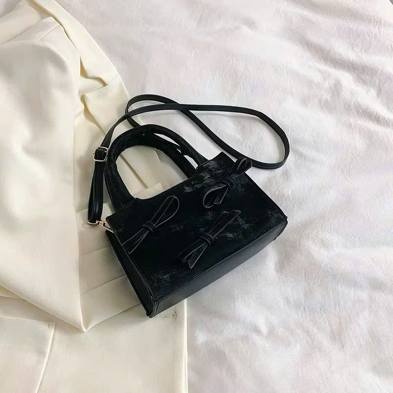 Túi xách nữ đeo chéo đeo vai da nhug phối nơ thời trang - HT102 | BigBuy360 - bigbuy360.vn