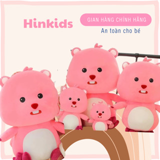  Gấu Bông Hải Ly Loppy Hồng. Thú nhồi bông loopy pororo đáng yêu lông mềm mịn 