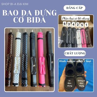 Bao Da đựng cơ BiDA Bọc Da có lót nhung - Hộp đựng cơ Bi A- Nhiều màu -Kèm quai đeo lưng hàng đẹp - Shop Bi A Đại Kim