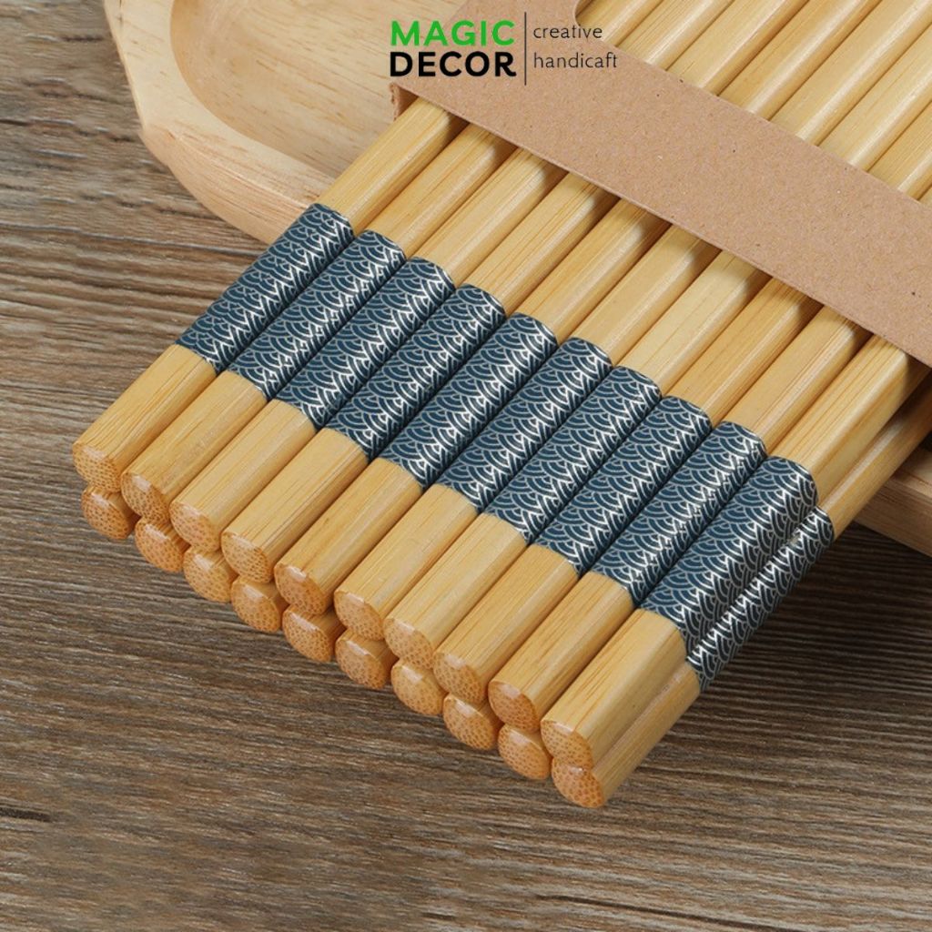 Đũa ăn cơm cao cấp gỗ tre Viền Xanh xuất khẩu LOẠI 1 chống mốc KHÔNG HOÁ CHẤT Hộp 10 đôi