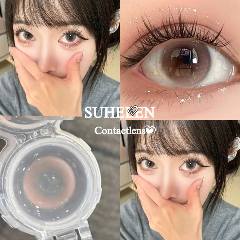 LENS[Ðộ 0-7Độ ](Dia:14.5)Suhelen KÍNH ÁP TRÒNG NÂU HỒNG [Brown Candy]