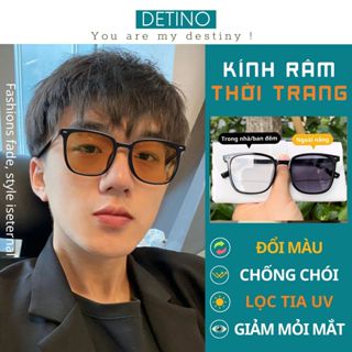 Kính râm nam nữ đổi màu,mắt kính mát đen-trà thời trang gọng vuông tròn cao cấp chống tia UV-chói loá khi đi nắng đẹp K8