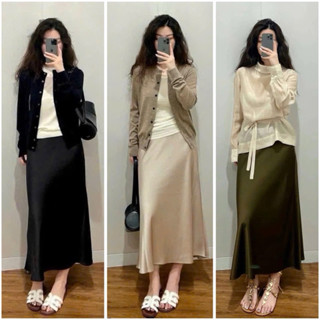 [SẴN SHIP NGAY] Chân váy lụa satin Uni auth săn sale