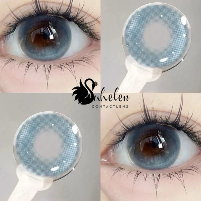 lens(Dia:14.5)cận:0-7Độ SuHelen kính áp tròng xanh dương thạch douyin (Blue Ellie)