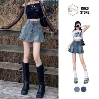 Chân váy jean ngắn nữ xoè xếp ly có quần trong trẻ trung phong cách hottrend 2025 cvn 05 KoKo Store