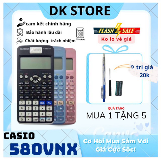 [CHÍNH HÃNG]MÁY TÍNH CASIO 580VNX CŨ ĐÃ QUA SỬ DỤNG (MỚI) | CASIO 580VNX CŨ CHÍNH HÃNG