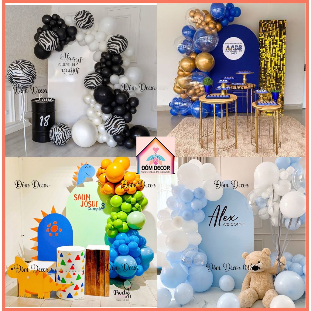 Set bóng kèm khung U và backdrop IN THEO YÊU CẦU trang trí sự kiện, sinh nhật,... ( KÈM KHUNG BẠT)
