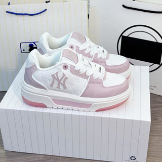  Giày thể thao bigsize nữ độn đế tăng chiều cao MLB chunky liner NY màu hồng dễ thương  sneaker thời trang cao cấp 