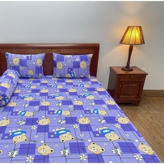 Bộ ga thun lạnh Hàn Quốc 4 món không mền. Nệm <15cm