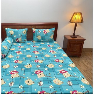 Bộ ga thun lạnh Hàn Quốc 4 món không mền. Nệm <15cm