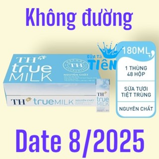 Thùng sữa tươi tiệt trùng TH True Milk Nguyên chất hộp 180ml (48 hộp) "GIÁ BÁN ĐÃ TRỪ KHUYẾN MÃI"