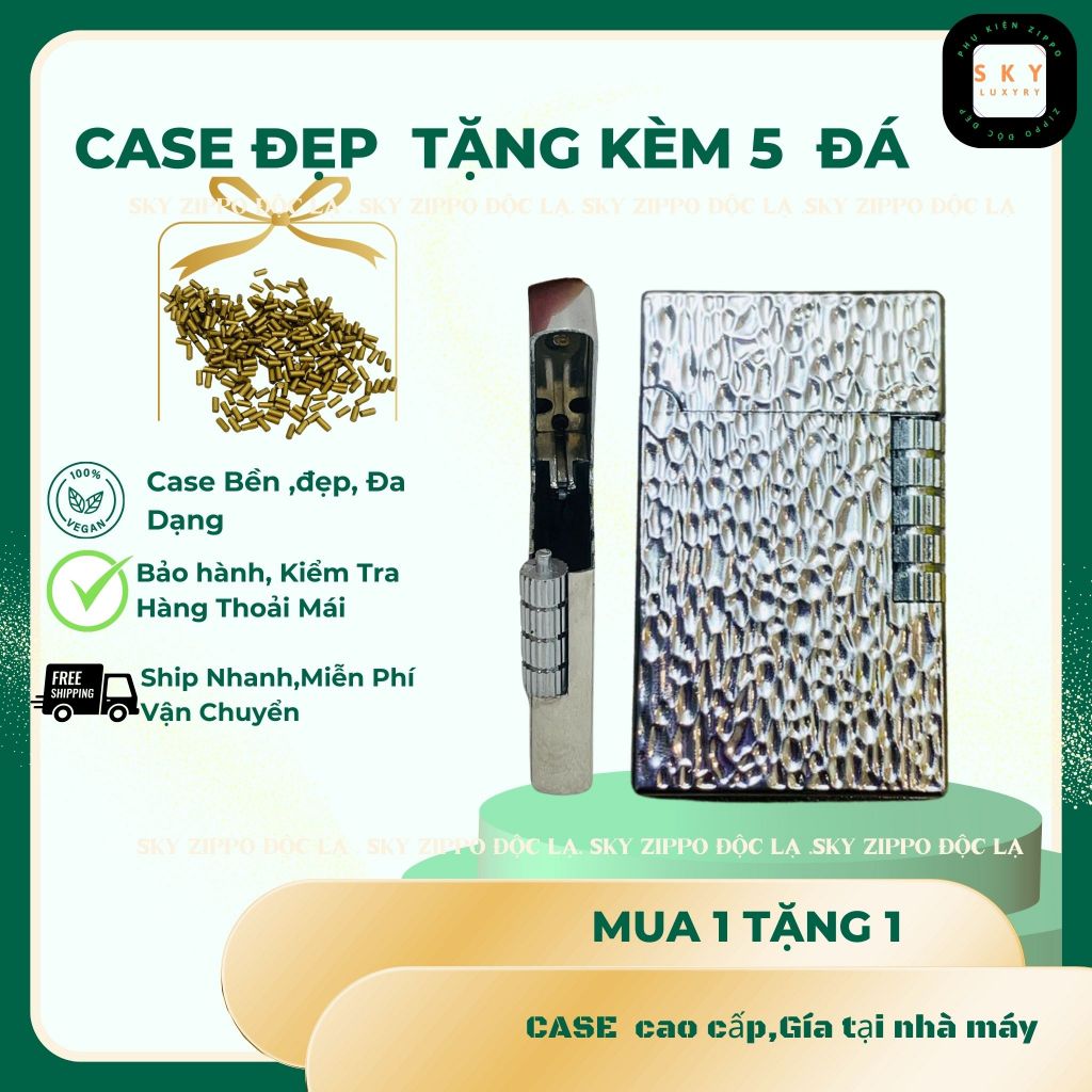 Case Dupont giá rẻ, Mẫu Gõ búa bạc ,tặng 5 đá zippo (DP-0VANBAC) Không Bao Gồm Nhiên Liệu