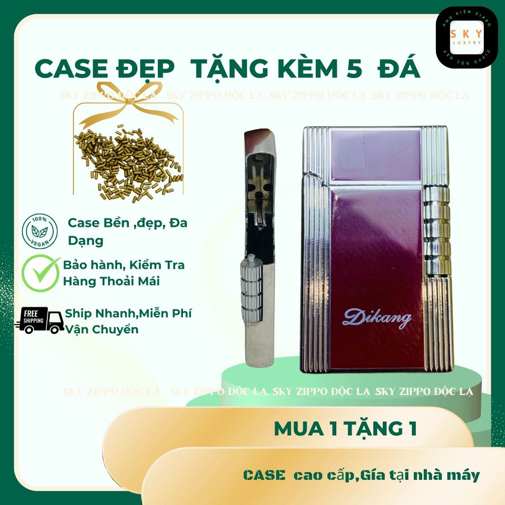 Case Dupont giá rẻ, Mẫu đỏ viền bạc ,tặng 5 đá zippo (DP-0DOVIENBAC) Không Bao Gồm Nhiên Liệu