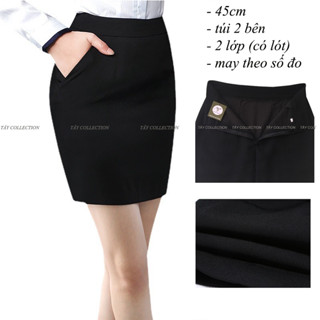 Chân Váy Công Sở Bút Chì 2 Lớp Cao Cấp Tây Collection Dài 45cm/52cm Form Đẹp Đường May Kĩ