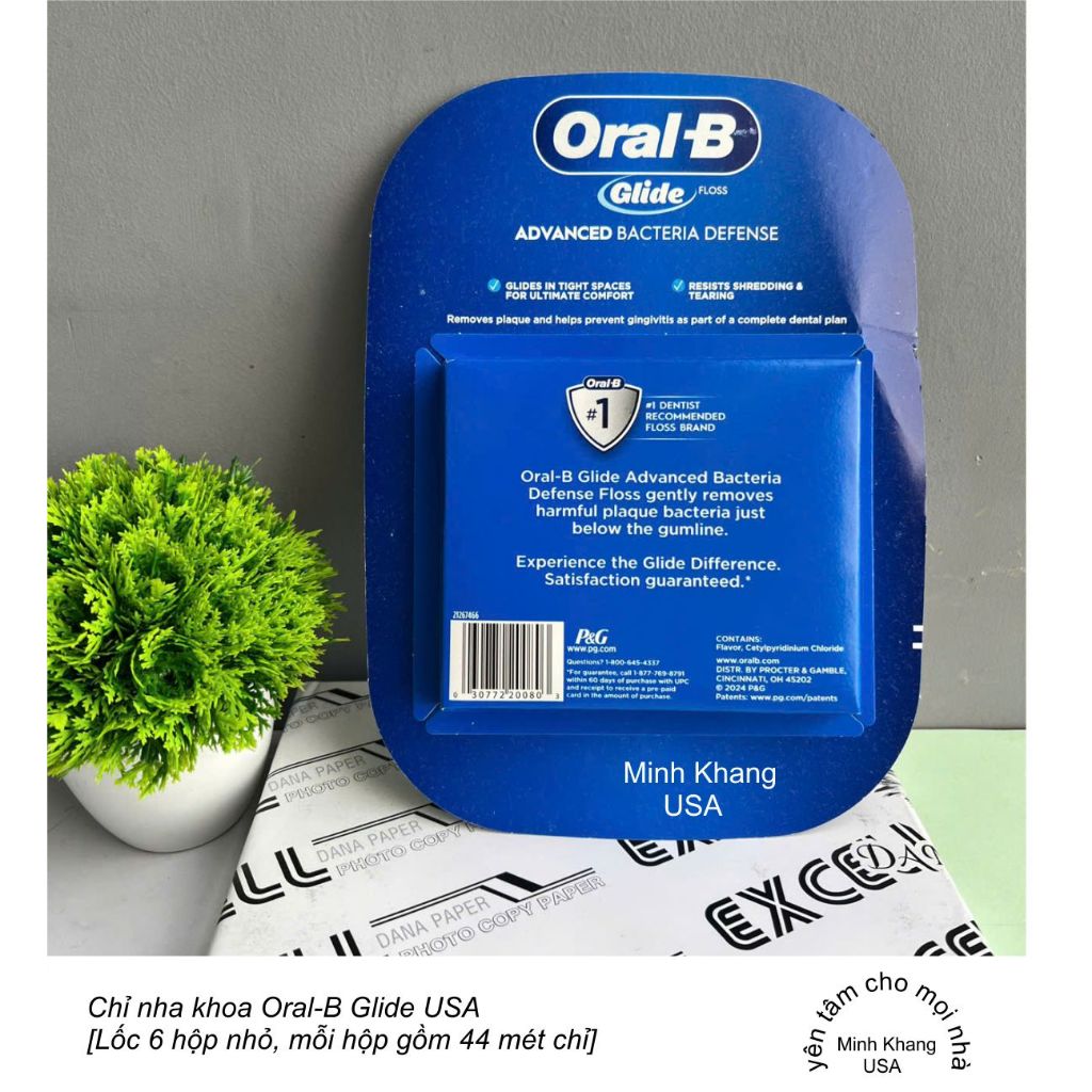 Chỉ nha khoa Oral-B Glide USA [Lốc 6 hộp nhỏ, mỗi hộp gồm 44 mét chỉ]
