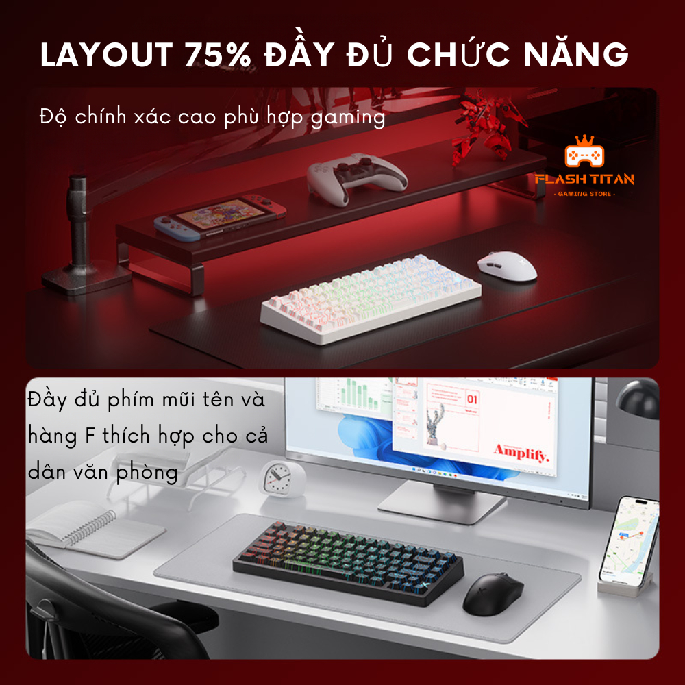 Bàn phím cơ gaming Mchose JET75 - Công nghệ Rapid Trigger - Polling rate 8000hz - LED RGB - RT 0.01 | BigBuy360 - bigbuy360.vn