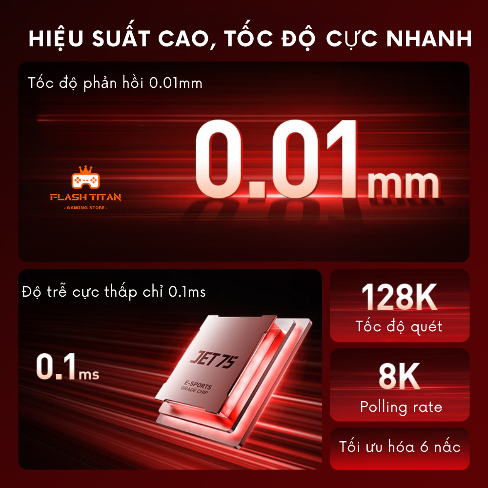 Bàn phím cơ gaming Mchose JET75 - Công nghệ Rapid Trigger - Polling rate 8000hz - LED RGB - RT 0.01 | BigBuy360 - bigbuy360.vn