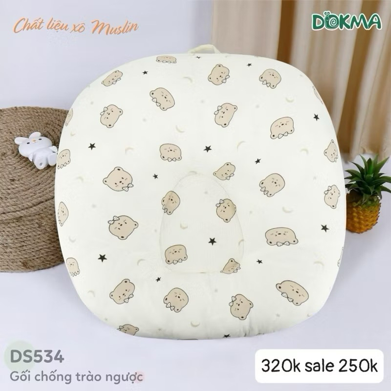 Gối bông sơ sinh/ Gối chống trào ngược Dokma