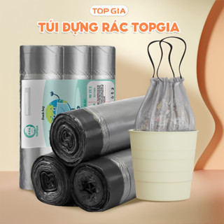 Túi đựng rác PP Top Gia, túi 3 cuộn đựng rác màu ghi thân thiện với môi trường
