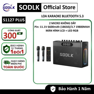 Loa Karaoke Bluetooth SODLK S1127 Plus Công Suất 300W có màn hình hiển thị - Bảo hành 12 tháng