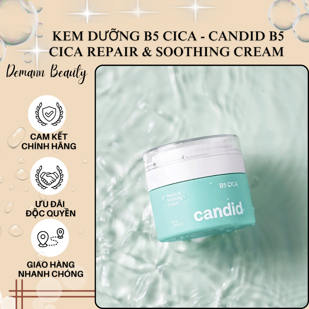 [HÀNG CTY] Kem Dưỡng Ẩm Hỗ Trợ Phục Hồi Da CANDID B5 CICA - Candid B5 CICA Repair & Soothing Cream 5