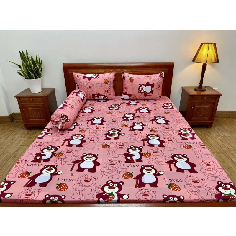Bộ ga thun lạnh Hàn Quốc 4 món không mền. Nệm <15cm