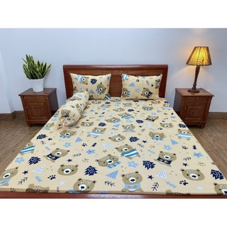 Bộ ga thun lạnh Hàn Quốc 4 món không mền. Nệm <15cm