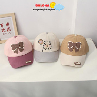 Mũ lưỡi trai trẻ em, nón cho bé 3 - 10 tuổi thêu hình đáng yêu phong các Hàn Quốc