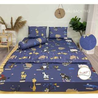 (Mẫu Bách Thú) Ga Chống Thấm PT Lụa Organic Siêu Mềm Mượt Mát Mịn Cho Bé