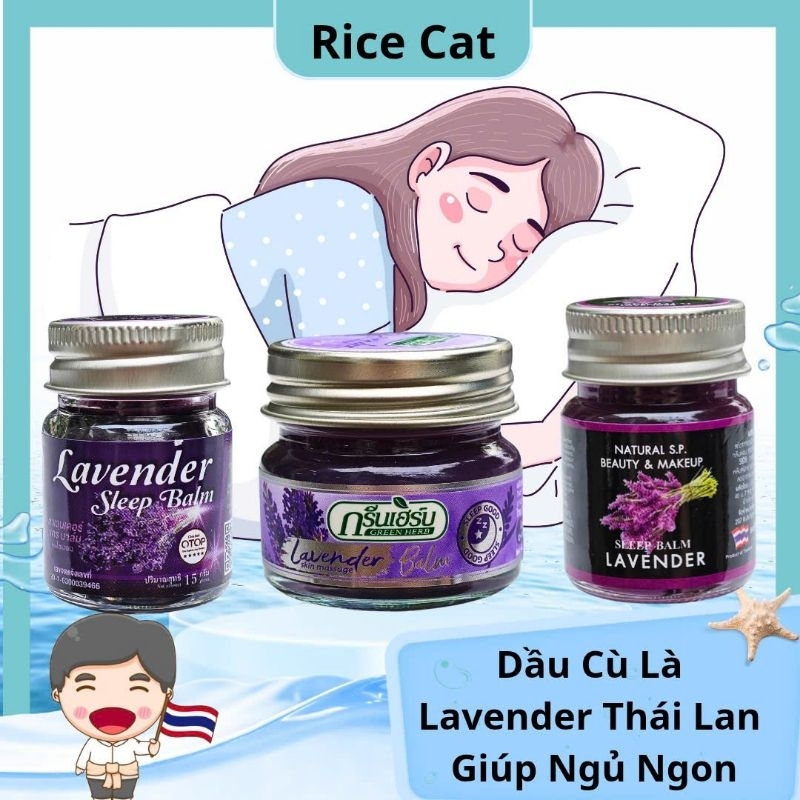 Dầu Cù Là Hoa Oải Hương Hỗ Trợ Giấc Ngủ Sleep Balm Lavender Thái Lan