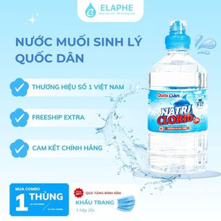   Combo 6 chai  Nước muối sinh lý QUỐC DÂN vệ sinh răng miệng sát khuẩn xúc miệng rửa mũi rửa mặt 