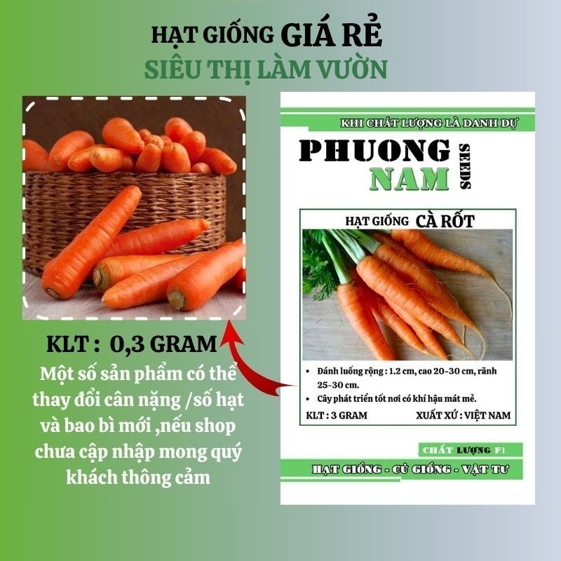 3GR - HẠT GIỐNG CÀ RỐT THƯỜNG