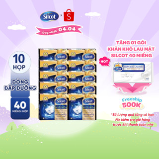 [KOL] Bộ 10 hộp Bông tẩy trang Silcot đắp dưỡng miếng đôi 40 miếng/hộp