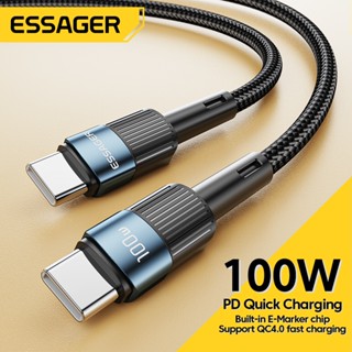  Essager Cáp sạc nhanh PD 60W 100W Type C to C dành cho điện thoại Xiaomi Samsung 