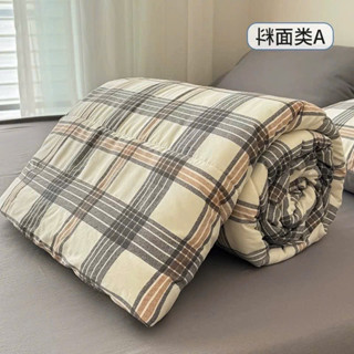 Chăn cotton đũi Nhật basic họa tiết kẻ caro muji siêu hot Chất liệu đũi Nhật mềm mát nhẹ Kích thước 2mx2m3 sẵn samsam