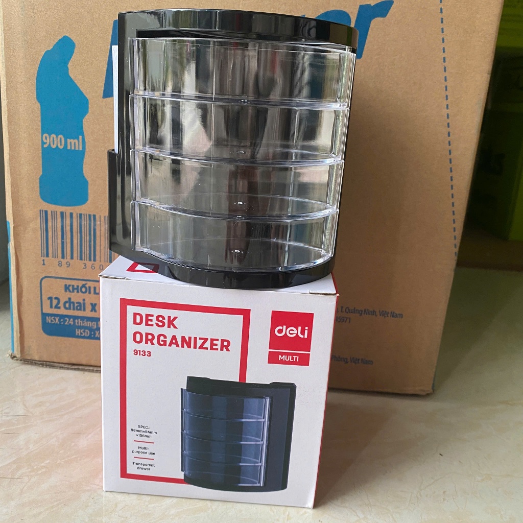 Khay đựng bút Deli 9133 - Ống đựng bút tặng kèm tập giấy nhắn deli trắng