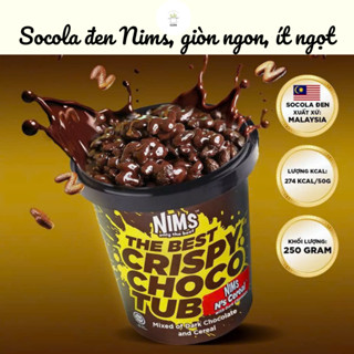 Socola Đen Nims giòn tan chảy hạt chữ N Hộp 250g